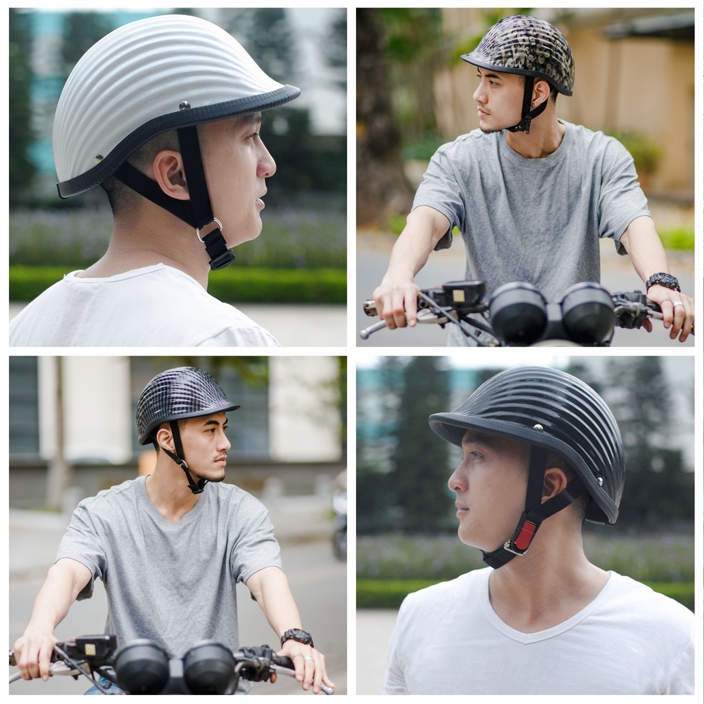 Mũ bảo hiểm ES Helmet nửa đầu Vỏ Sò nam chính hãng