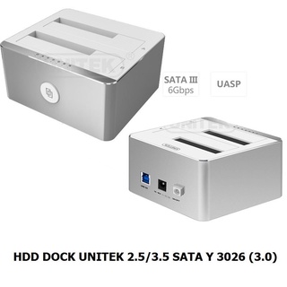 Hdd docking unitek 2.5/3.5 sata y 3026 3.0 đế cắm 2 ổ cứng unitek 2.5 3.5 usb 3.0
