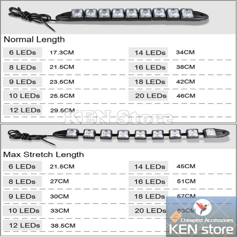 Dây led audi demi có thể uốn cong làm đèn đi ban ngày, đèn daylight DRL 6 đến 20 chip led