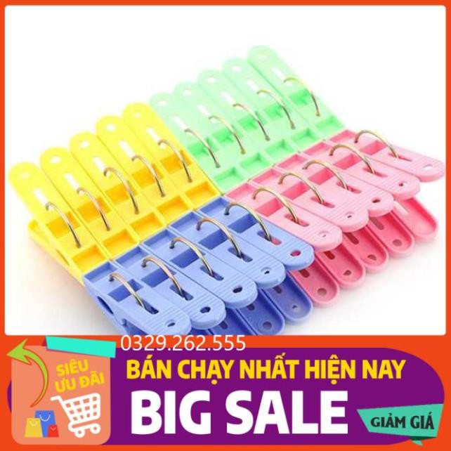 (FreeShip) Vỉ 20 Kẹp Quần Áo Loại To Bằng Nhựa Việt Nam cao cấp