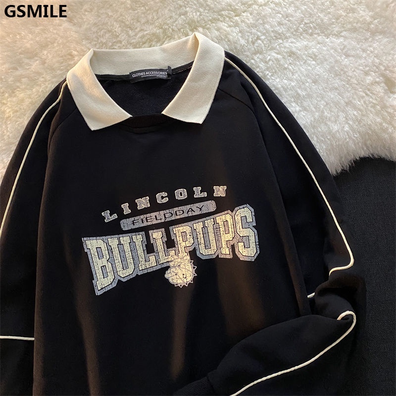 Áo Sweater Polo Cổ Bẻ Phong Cách Học Sinh Hàn Quốc Cho Mùa Thu Đông