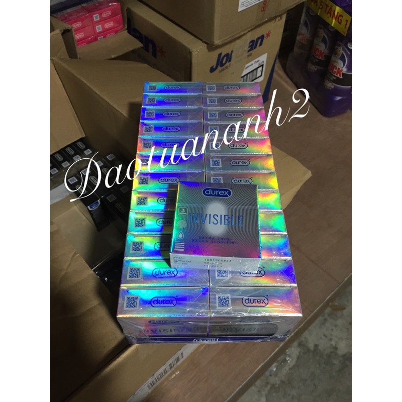 Bao cao su Durex Invisible Extra Sensitive siêu mỏng - cho CẢM GIÁC CHÂN THẬT nhất ( hàng chính hãng DKSH Việt Nam ).