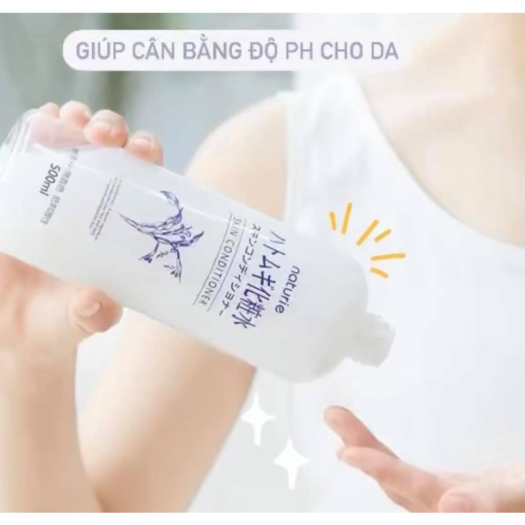 Nước Hoa Hồng Naturie Skin Conditioner Lotion Nhật Bản , Toner Cho Da Dầu Mụn Chiết Xuất Ý Dĩ Cân Bằng Da