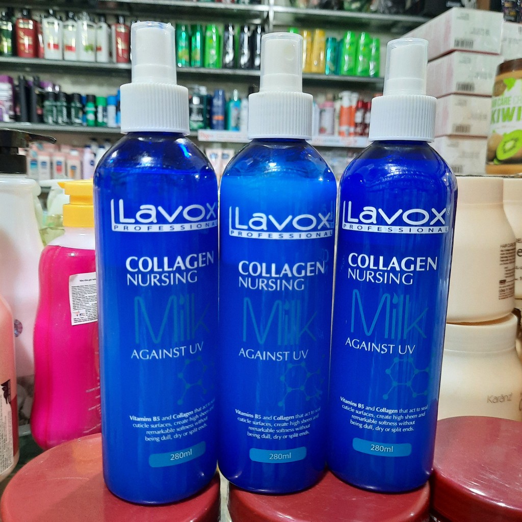 Lavox Collagen Nursing Milk Against UV 280ml - Sữa Dưỡng Collagen Chống Tia Uv Siêu Bảo Vệ Tóc (Xanh)