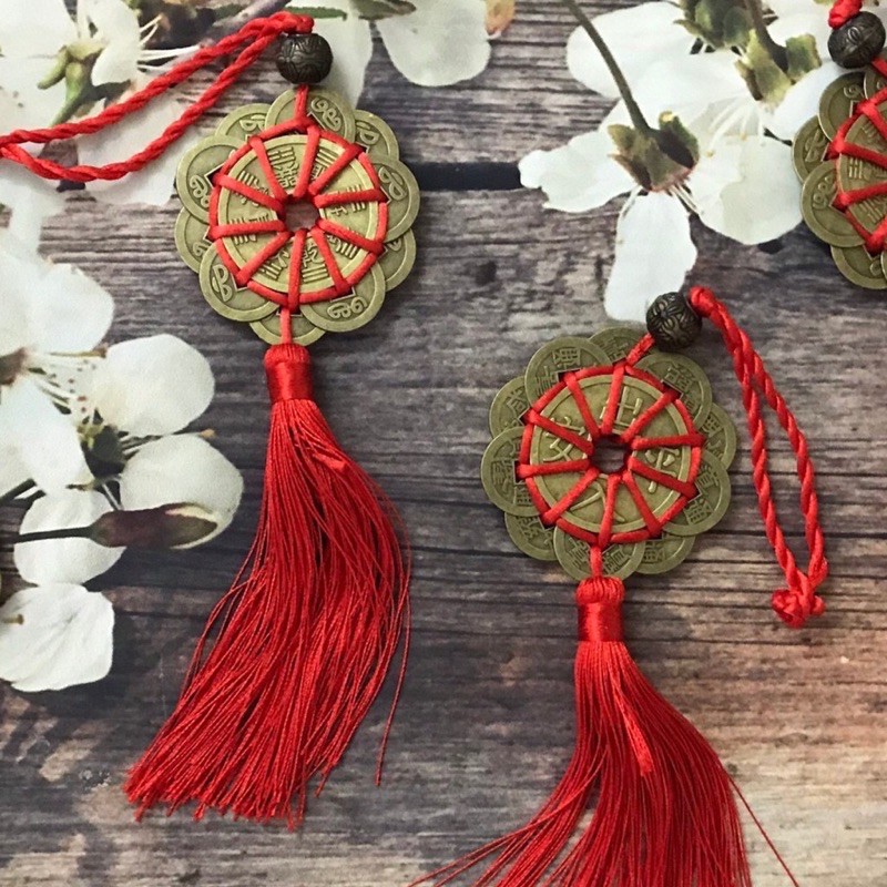 Ngọc bội Mai Hoa Thập Toàn - Dây tiền xu đồng xu phong thủy 10 cánh rời may mắn | BigBuy360 - bigbuy360.vn