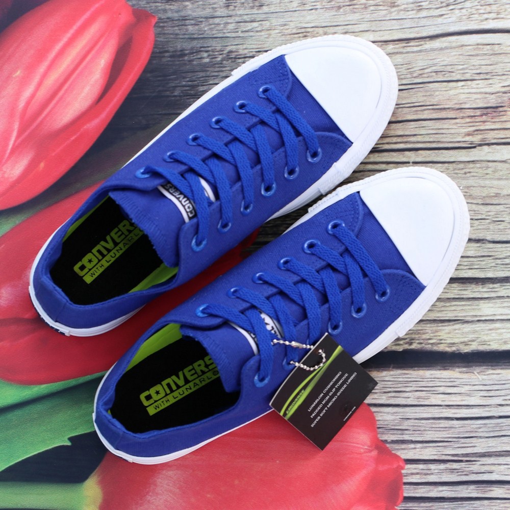 Giày Sneaker Chuck 2 Xanh Coban Nam Cổ Thấp