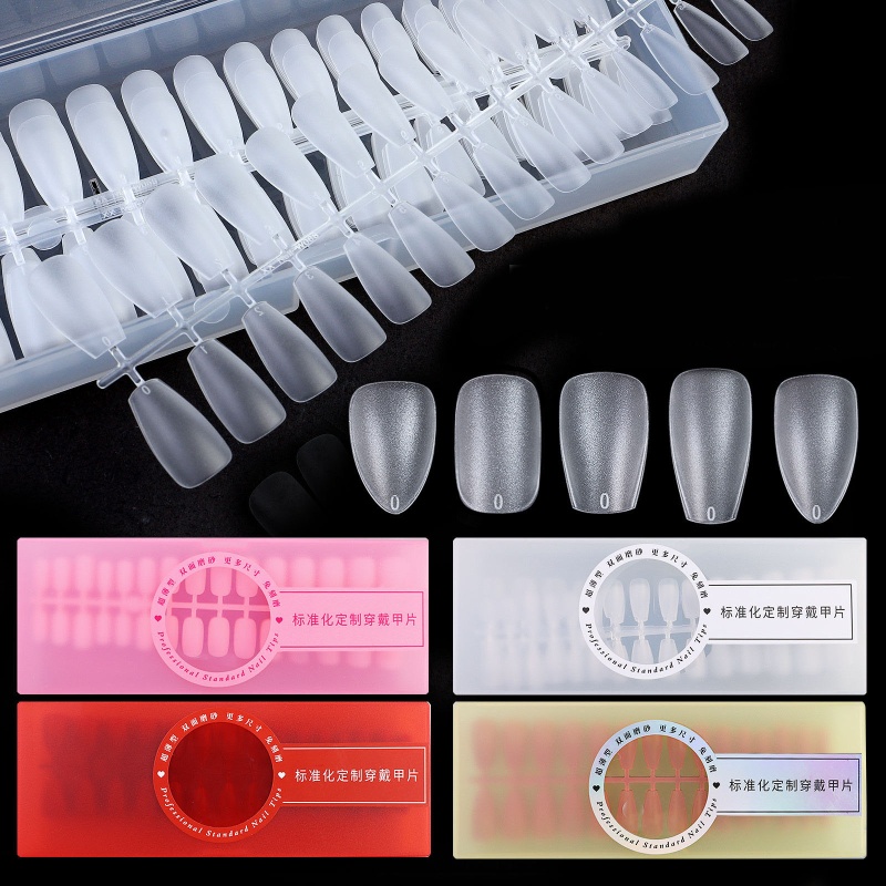 Set Móng Tay Giả Phủ Toàn Diện Bằng Acrylic Trong Suốt