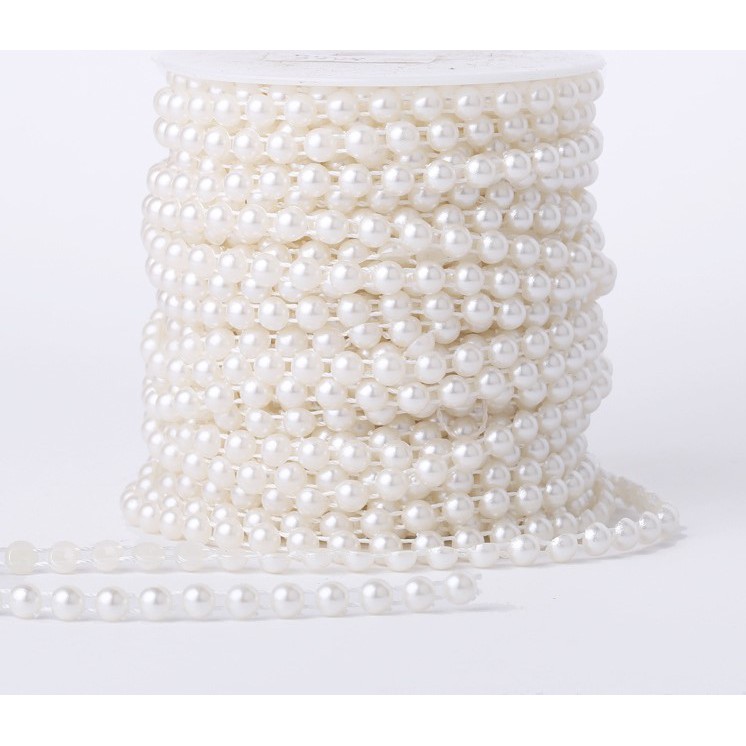 Dây hạt trai trang trí quần áo, thiệp, đồ handmade 1m