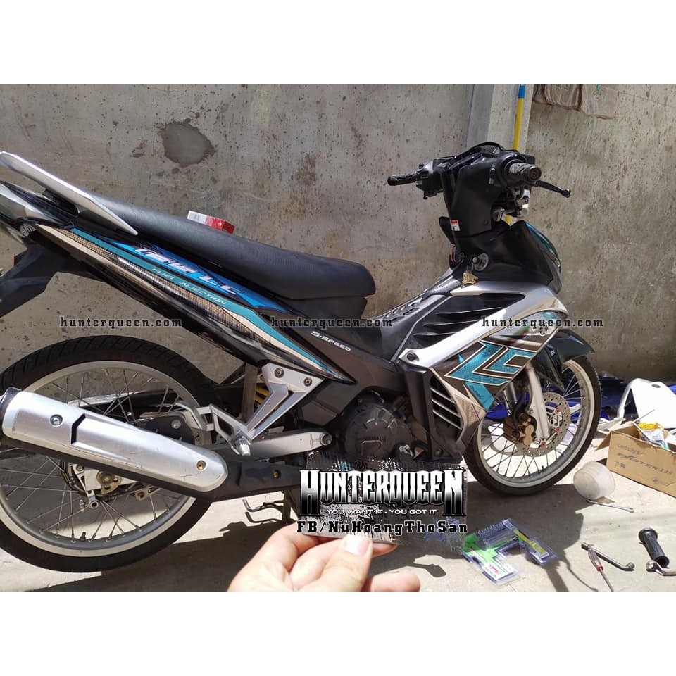 Tem rời Exciter 2011 - Chất liệu crom - LC 2017 xe đen bạc - Tùy chỉnh theo yêu cầu