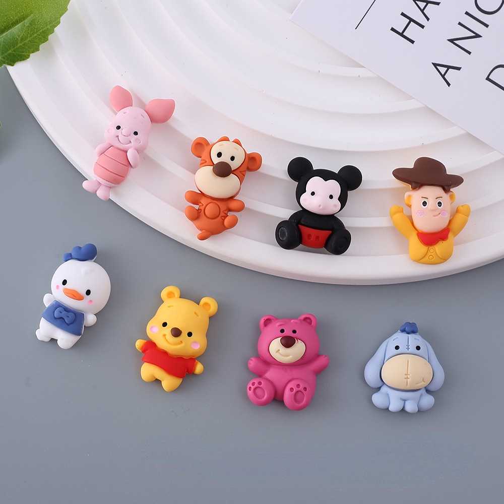 Winnie the Pooh dễ thương sticker dép crocs charm crocs jibbitz để trang trí dép chữ h crocs dép lê dép tổ ong