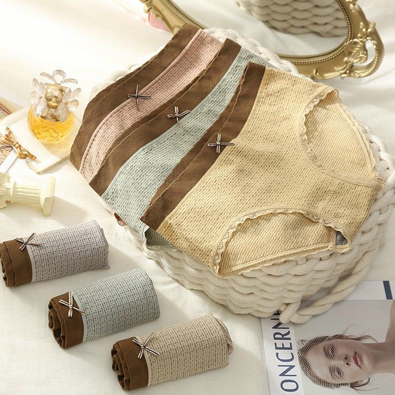 Quần lót kháng khuẩn siêu dễ thương,cạp cao kẻ viền nhẹ nhàng nữ tính,lôi cuốn,sz dưới 55kg