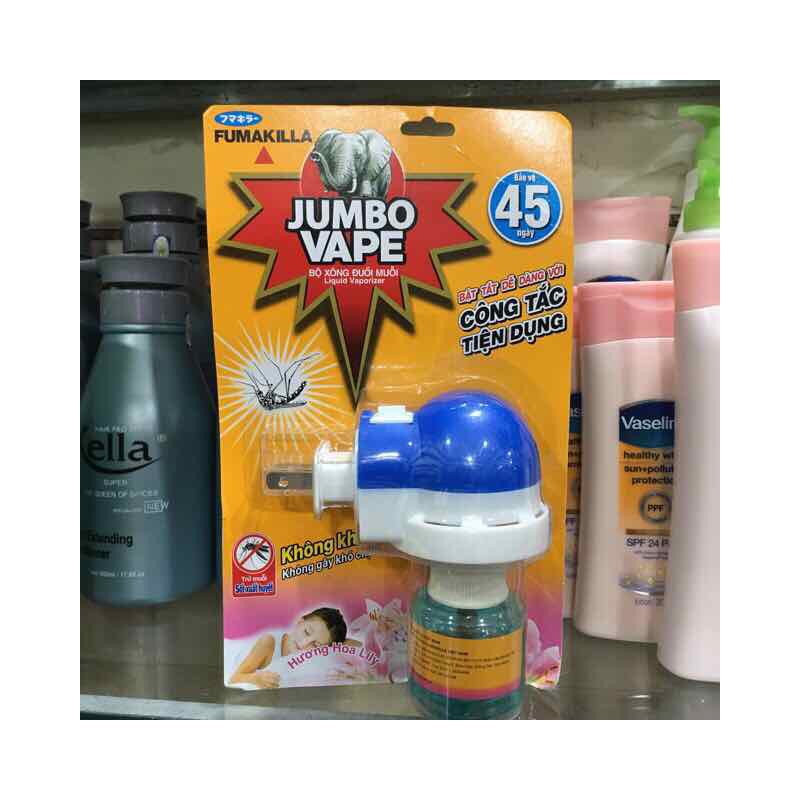 Bộ máy xông đuổi muỗi và chất xông muỗi jumbo vape