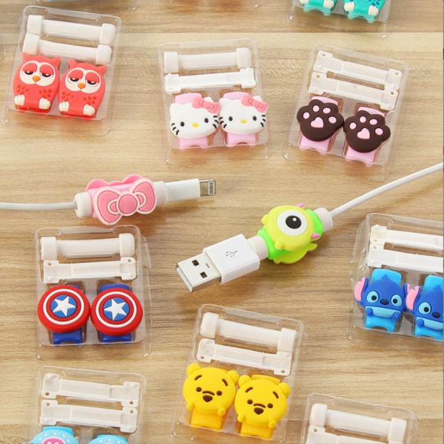 Phụ kiện bảo vệ đầu cáp sạc dây cáp sạc chống đứt gãy cho tai nghe dây iphone lighting samsung oppo hình thú ngộ nghĩnh