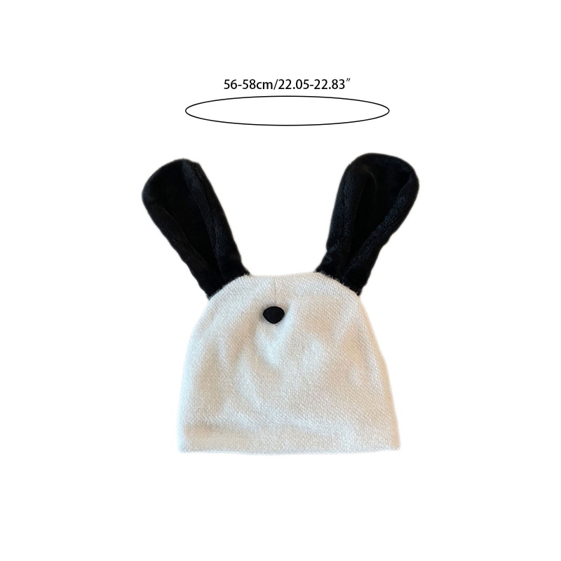 Mũ Len Tai Thỏ Hoạt Hình Phối Màu Đáng Yêu Cho Bé