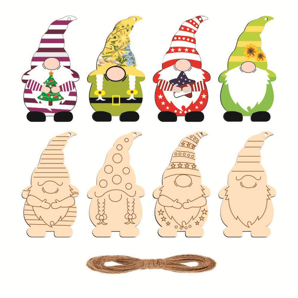 Set 10 Búp Bê Gỗ Trang Trí Cửa Ra Vào Hình Vô Diện Sáng Tạo