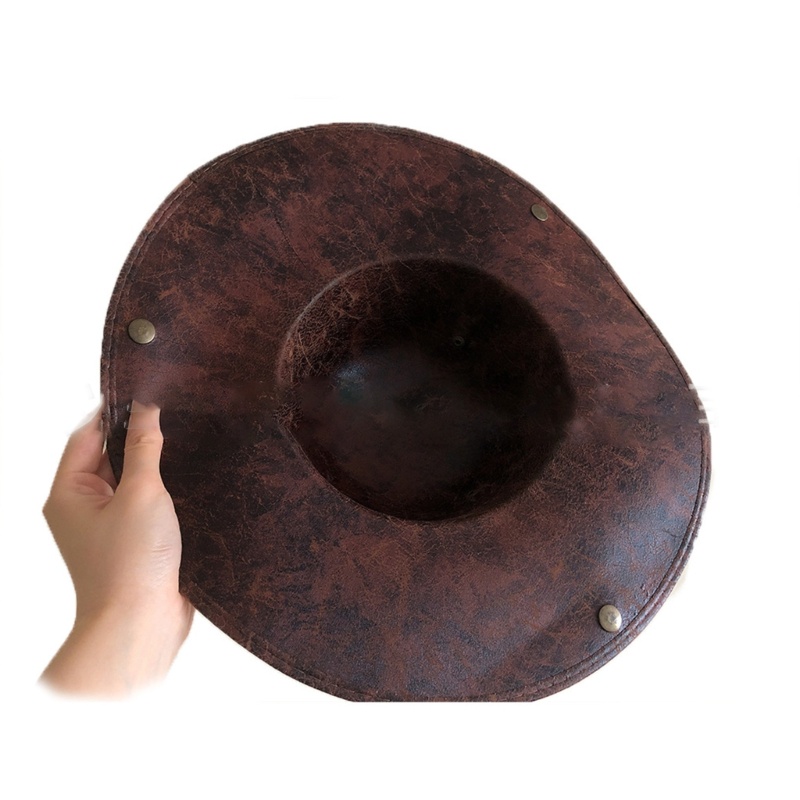 Mũ Cao Bồi Giả Da Dày Dặn Có Vành Phong Cách Cao Bồi Phương Tây Cho Nam Và Nữ