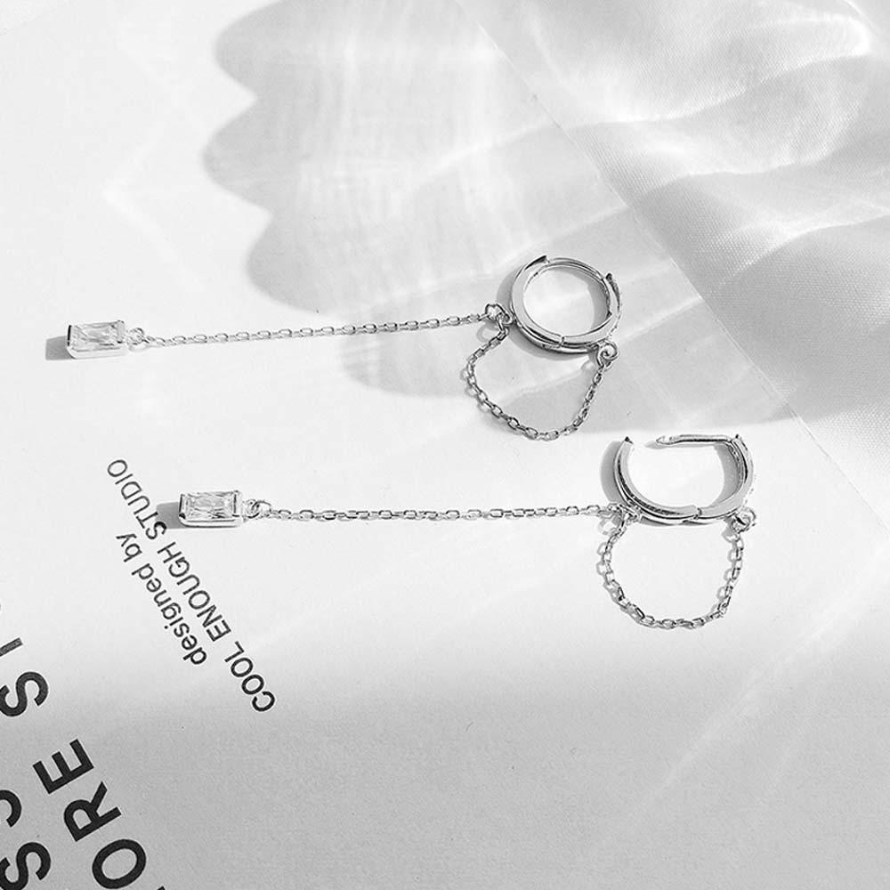 Khuyên Tai Tròn VANES1 Phối Tua Rua Dài Đơn Giản Hợp Thời Trang