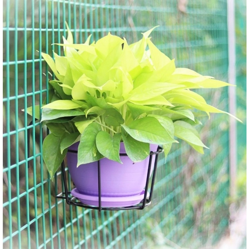 Home Garden Balcony Iron Art Metal Flower Pot Holder / Hanging Railing Plants Baskets