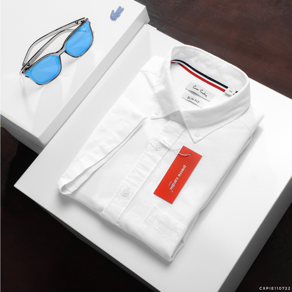 Áo sơ mi nam tay ngắn Piere Cardin AN PHƯỚC CỔ CÀI KHUY công nghệ kháng khuẩn thời trang văn phòng lịch lãm có big size