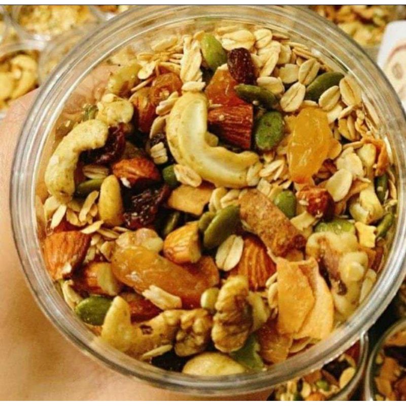 Granola ngũ cốc siêu hạt ăn kiêng hạt làm từ mật ong không đường 500gr