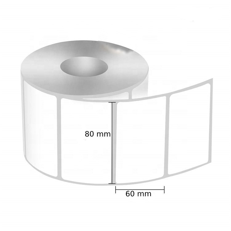 Cuộn 500 tem decal nhiệt 80x60mm - Giấy in mã vạch 80x60 mm dài 30m dùng in tem phụ Minicode dán lên sản phẩm hàng hóa