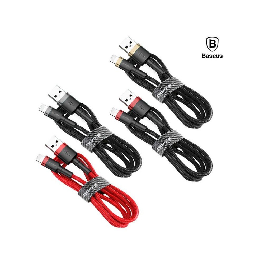 Dây Sạc Nhanh iPhone Ipad Baseus Cafule Siêu Bền | Kèm Dây Velcro Giữ Cáp - Cáp sạc iPhone 5/6/7/8/X/XS/XS /11/12