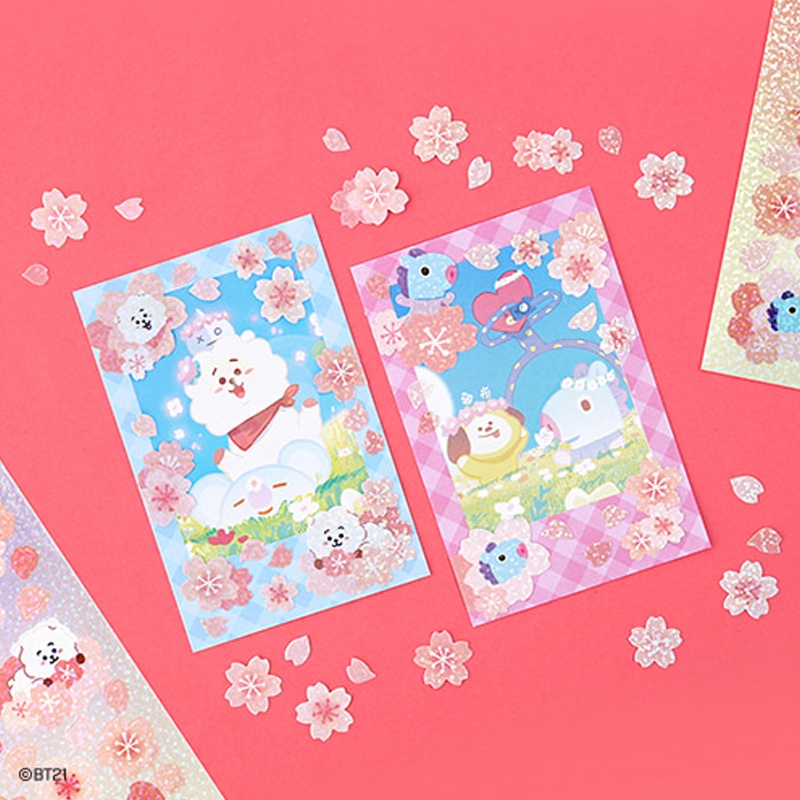 Sticker dán tường hình BT21 Hologram