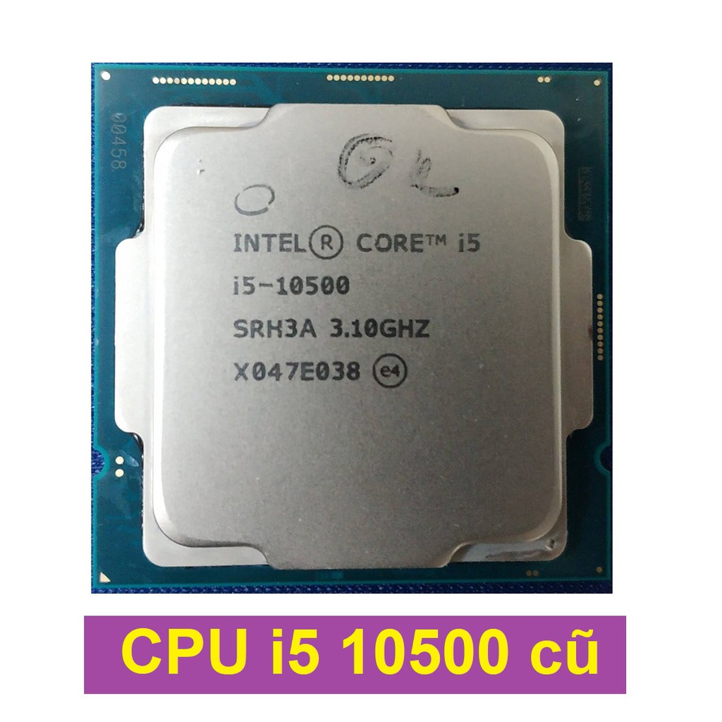 CPU Intel Core i5-10500 3.1GHz turbo 4.5Ghz, 6 nhân 12 luồng. Chip intel i5 10500 cũ, không kèm tản nhiệt