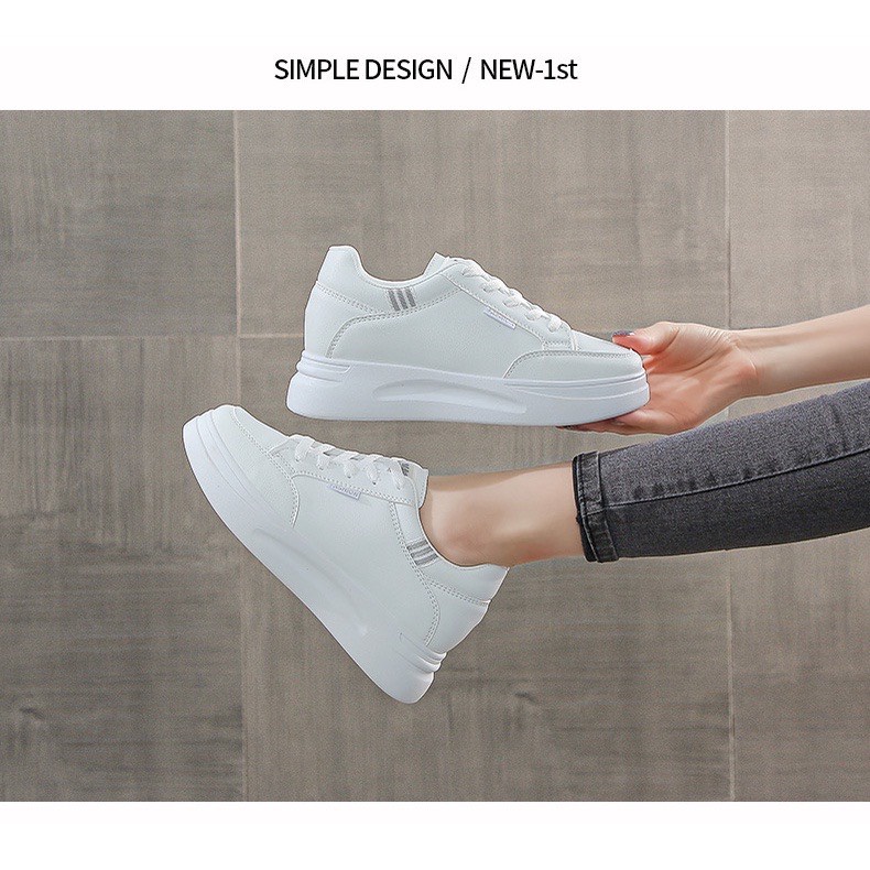 Giày Thể Thao Nữ Tăng Chiều Đế Độn 5cm Hàng Full Hộp Chuẩn Loại 1 Size 35 - 39