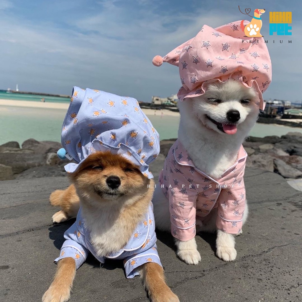 Áo Pijama Có Nón Chó Mèo (Pink) Hàn Quốc Quần Áo Thú Cưng Phủ Thuỷ Chuẩn Cao Cấp Hihapet.