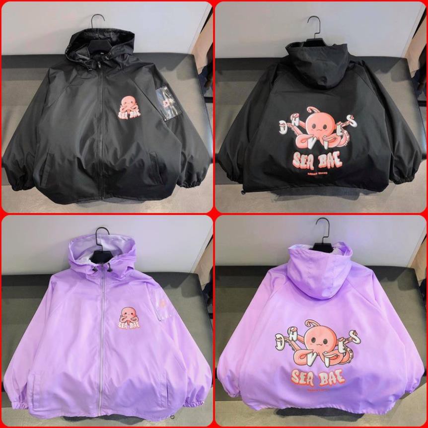 Áo khoác nam nữ cặp đôi unisex Áo khoát gió dù 2 lớp chống nắng Bạch Tuộc cực hót cực chuẩn-A546 ༴