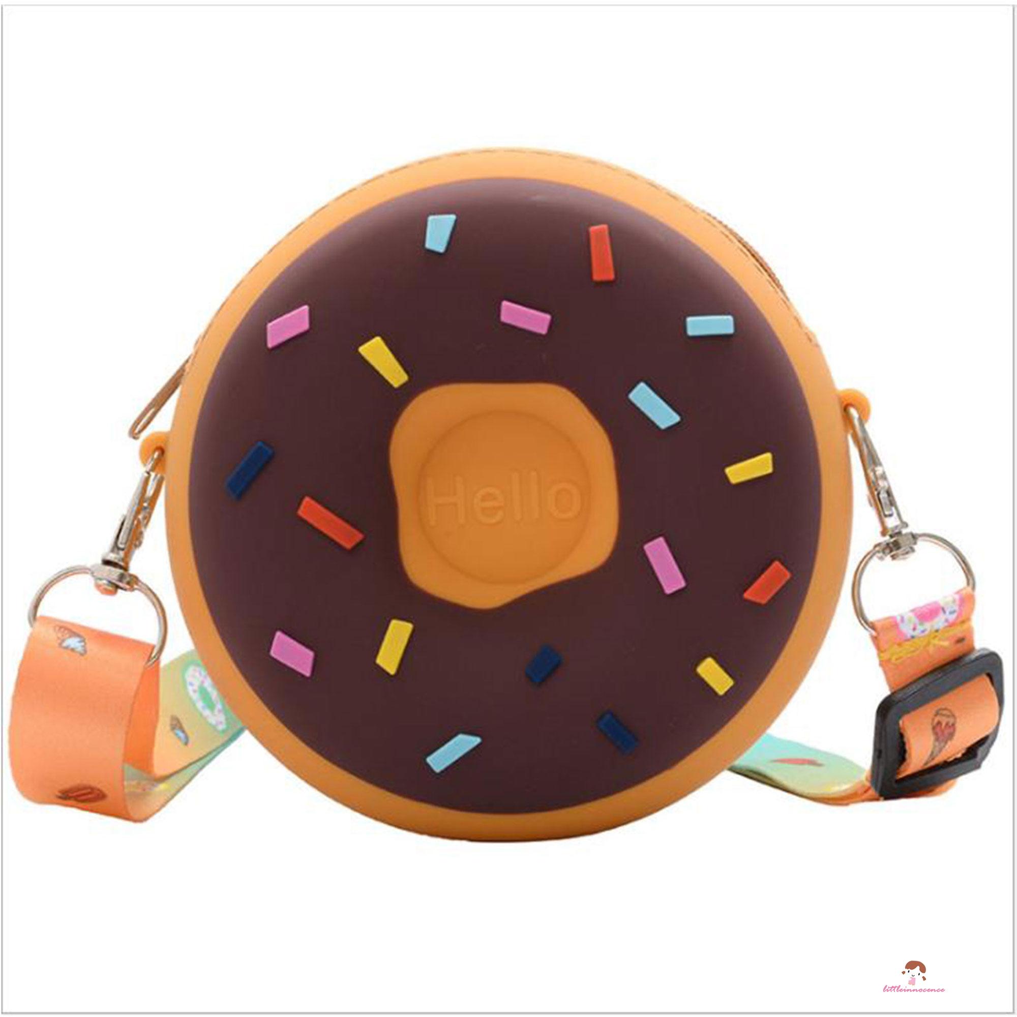 Túi Đeo Chéo Vai Hình Bánh Donut Màu Sắc Cầu Vồng Xinh Xắn Cho Bé Xzq7