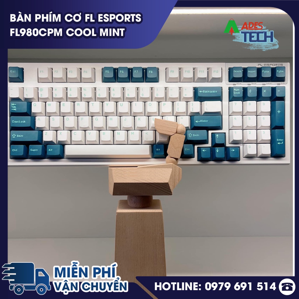 Bàn phím cơ FL Esports FL980CPM Cool Mint Bảo hành 12 tháng