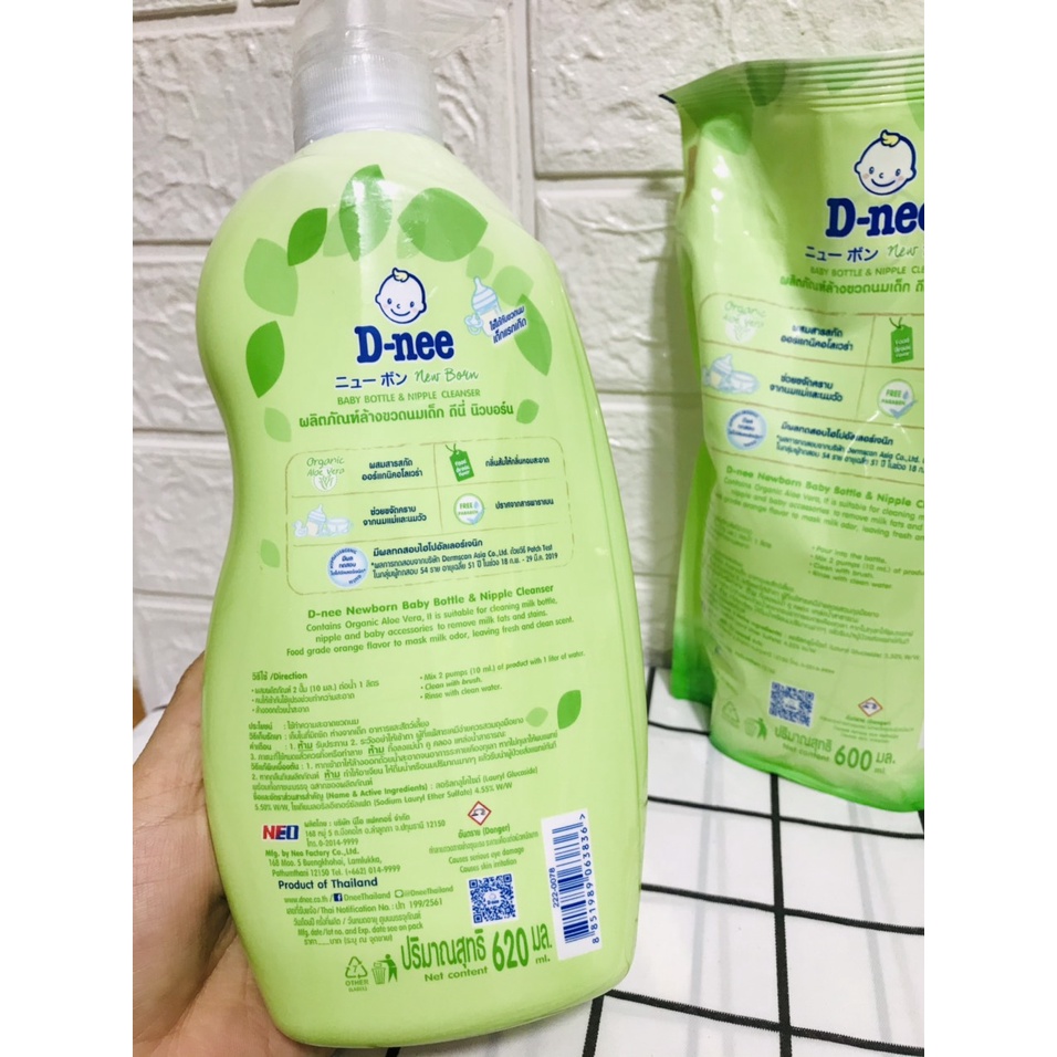 Nước rửa bình sữa Dnee Mẫu mới Thái Lan ( CHAI 620ML HOẶC TÚI 600ML)