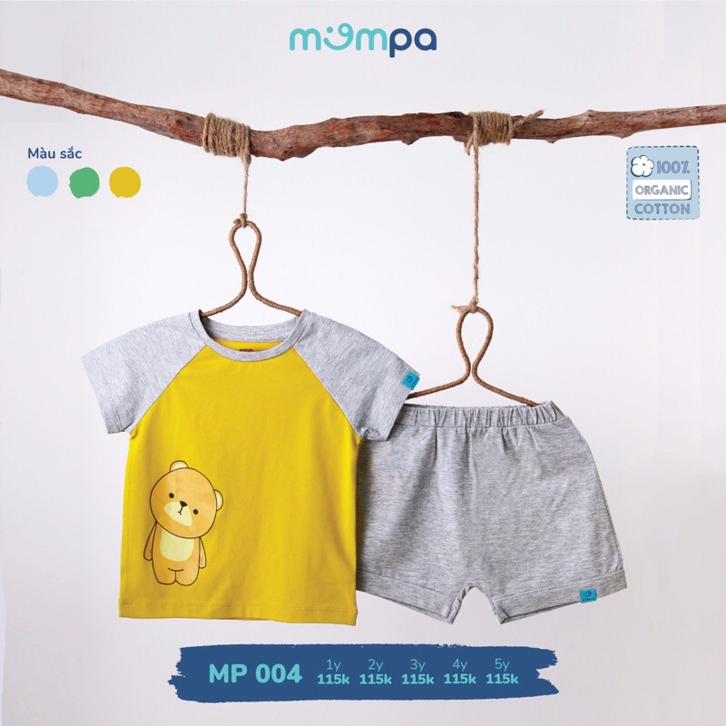 [CHÍNH HÃNG_SIÊU SALE] Bộ quần áo cộc tay cotton oganic cho bé hãng Mompa