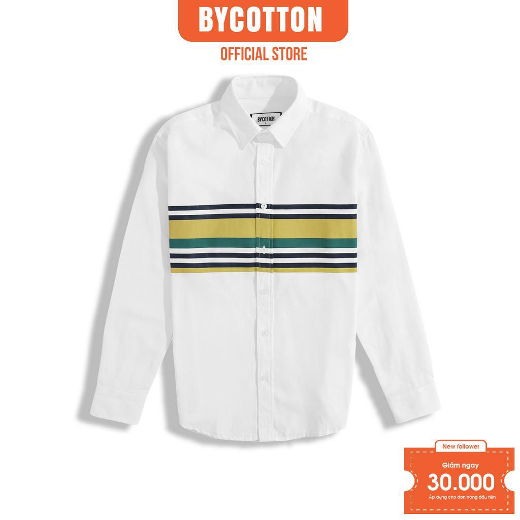 Áo Sơ Mi Nam Cao Cấp Phối Sọc Yellow Green Stripes Oxford Shirt BY COTTON