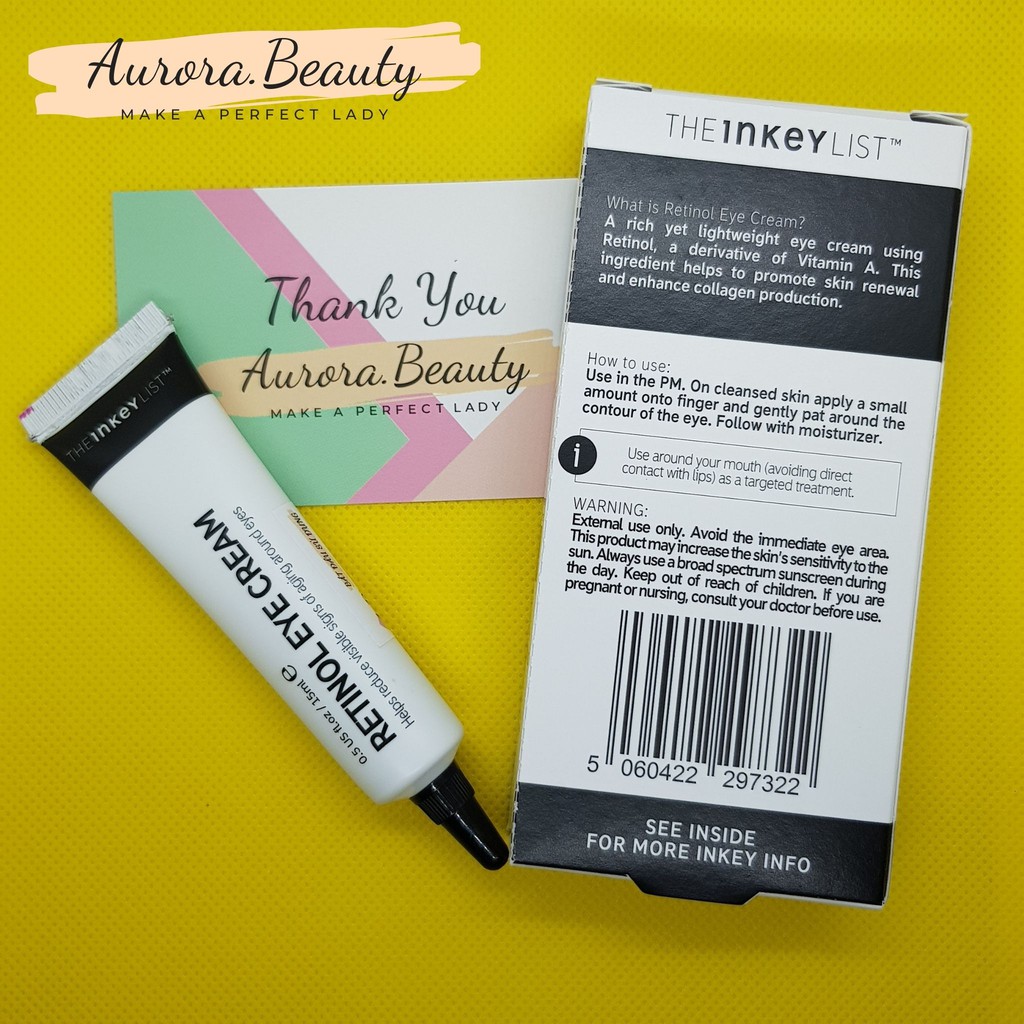Kem Dưỡng Mắt THE INKEY LIST Brighten-i Retinol Caffein Eye Cream 15ml [Bill USA, UK] | BigBuy360 - bigbuy360.vn