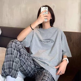 Set Quần Bom Kẻ & Áo Thun Xám❤️ Bộ quần cạp chun bo chân kẻ caro và áo thun Ulzzang form rộng ❤️