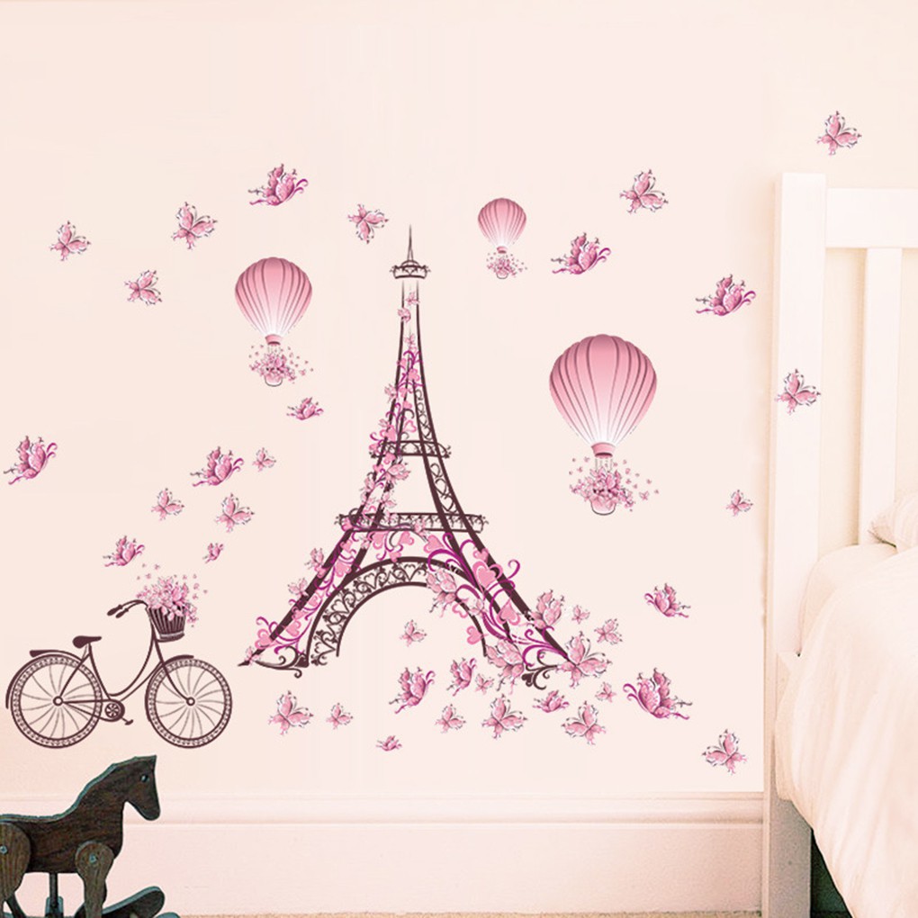 Decal trang trí phòng ngủ trẻ em hình tháp Eiffel