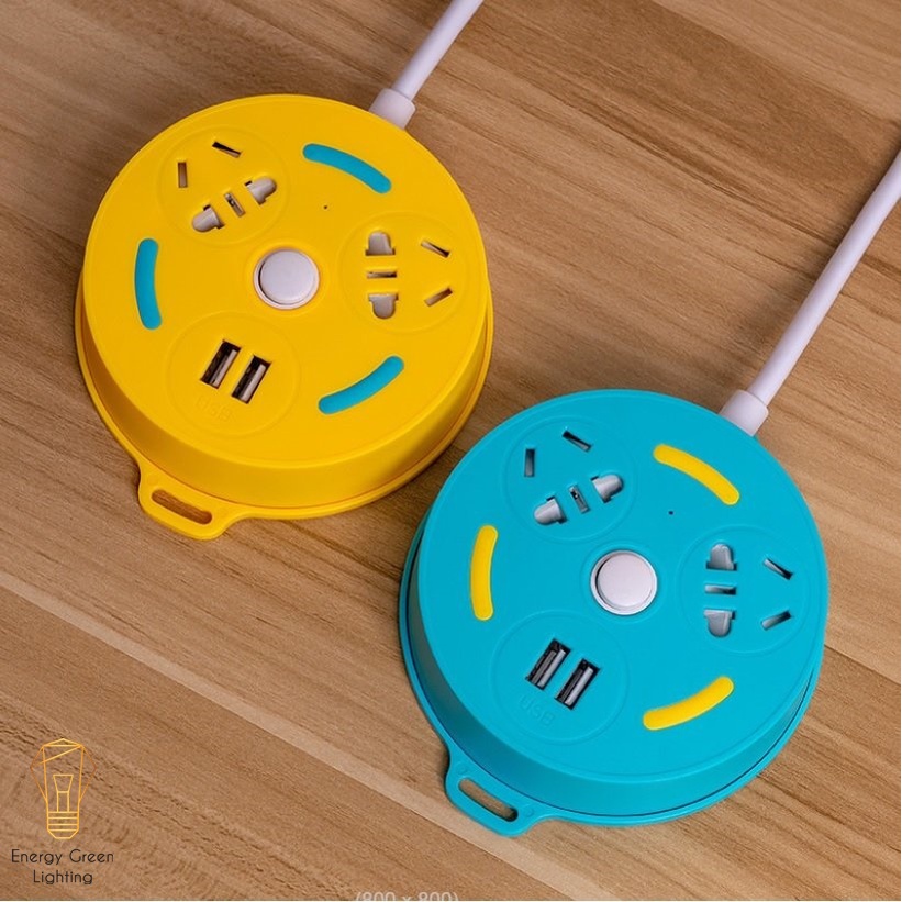 Ổ Cắm Điện Energy Green Lighting Thông Minh Chuyển Đổi Đa Chức Năng OD-343 Dây Dài 1m8 - Chuẩn Sạc An Toàn
