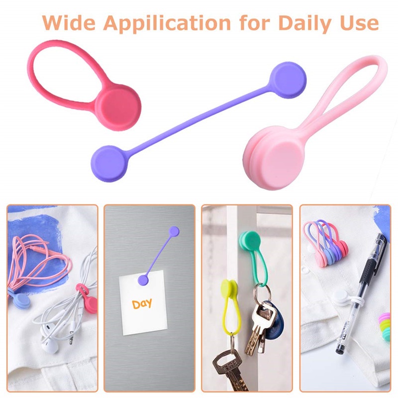 Dây Quấn Dây Cáp Dữ Liệu Bằng Silicone Khóa Dán Nam Châm Gọn Gàng