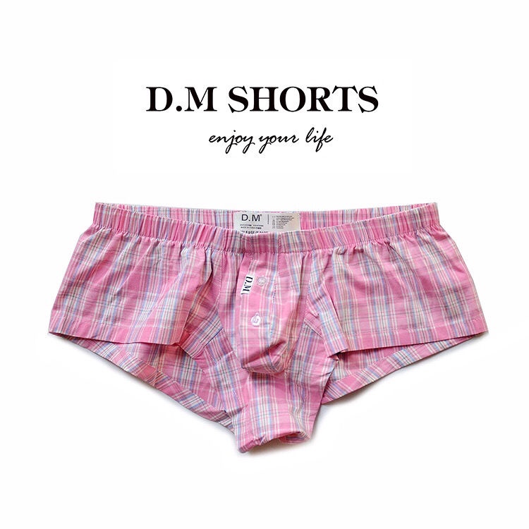 N002 Quần Lót Nam Thấp Eo Gợi Cảm Kẻ Sọc Nhà Quần Thời Trang Boxer Nút Thoáng Khí Rời Boxer Thanh Niên