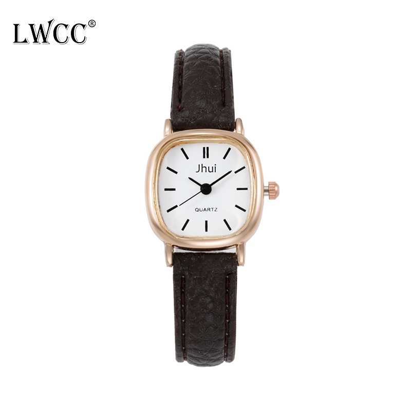 LWCC 321 Đồng hồ cho nữ dây da mặt vuông phong cách vintage