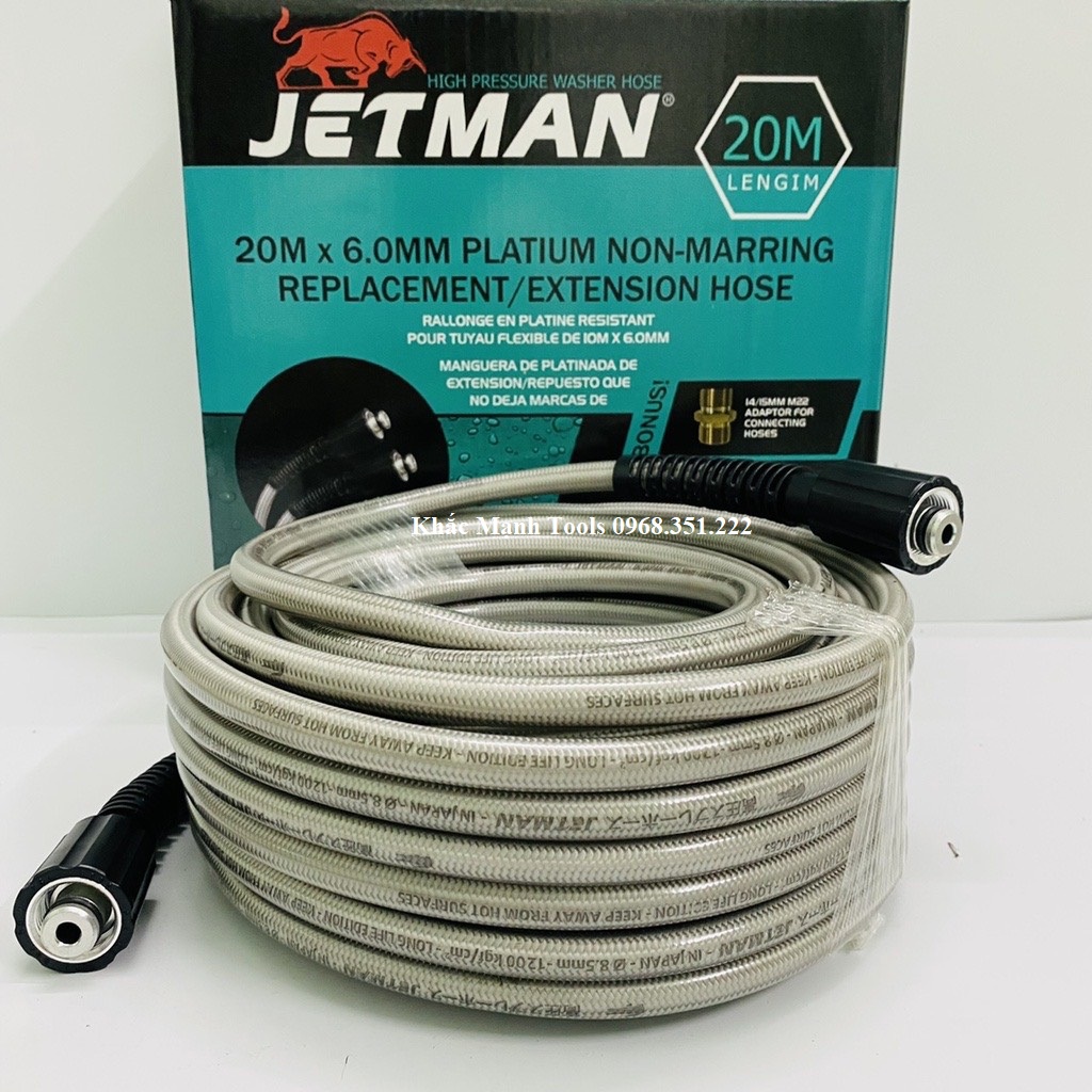 Dây Rửa Xe Áp Lực Cao JETMAN độ dày 4 Lớp - Hàng Chính Hãng