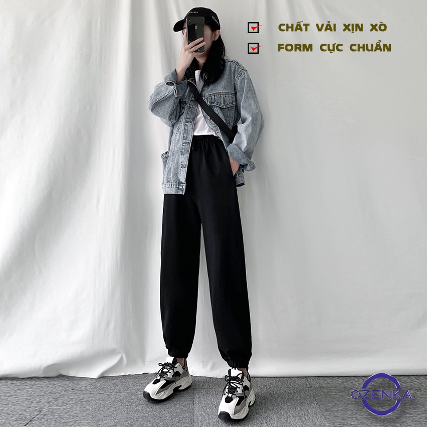 Quần jogger nữ dài ống rộng cạp cao bo gấu túi khóa chất nỉ dày mềm mịn không xù không nhăn phong cách thể thao JG451 | BigBuy360 - bigbuy360.vn