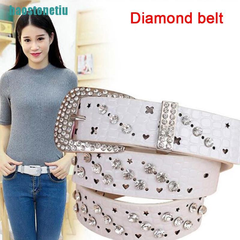 Thắt lưng nữ Nữ Giả Da Đính Đá Thời Trang