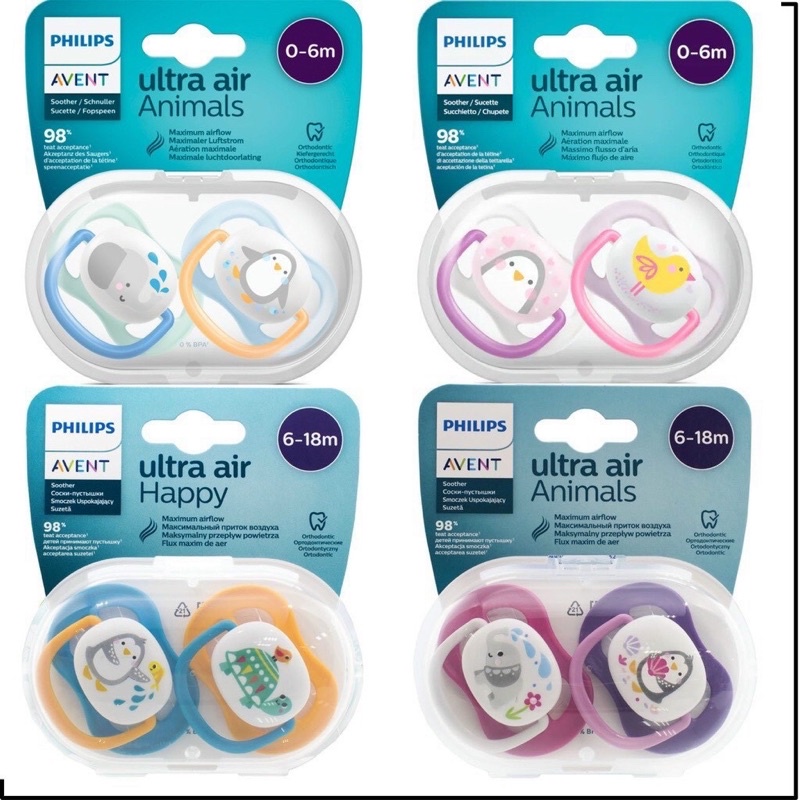 Ti Giả Avent Ultra Air siêu mềm sz 0-6m, 6-18m.