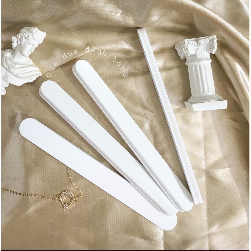 Que dũa đánh bóng trang sức bạc (2 mặt trắng) Chuyên dùng cho charm bạc