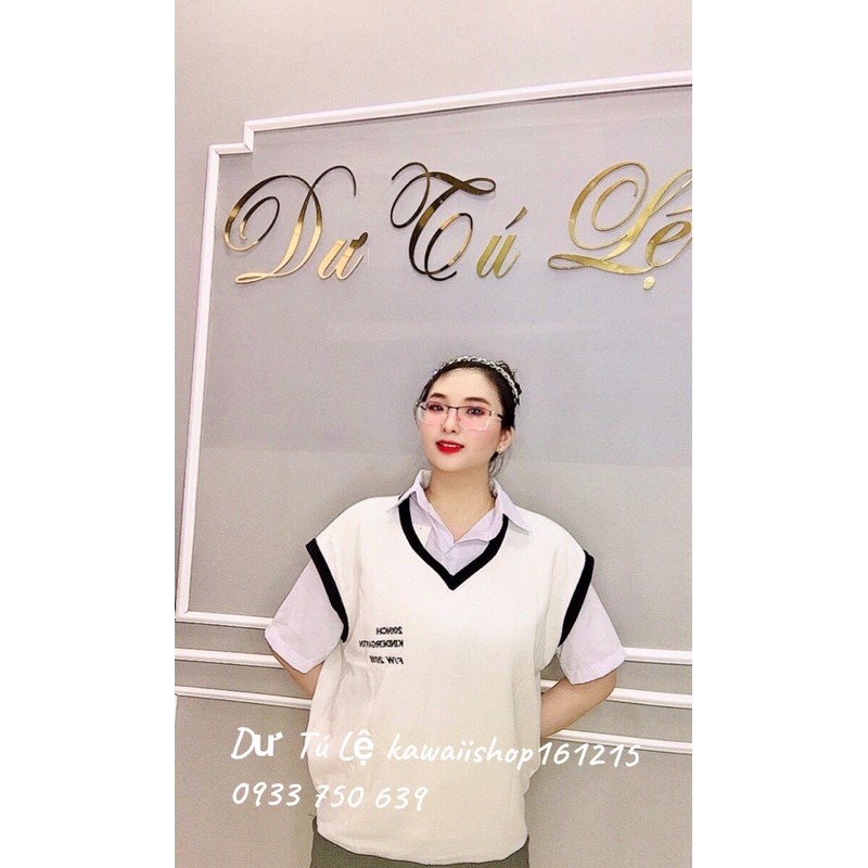 Áo gile thêu chữ oversize form rộng clip ảnh thật DTL | BigBuy360 - bigbuy360.vn