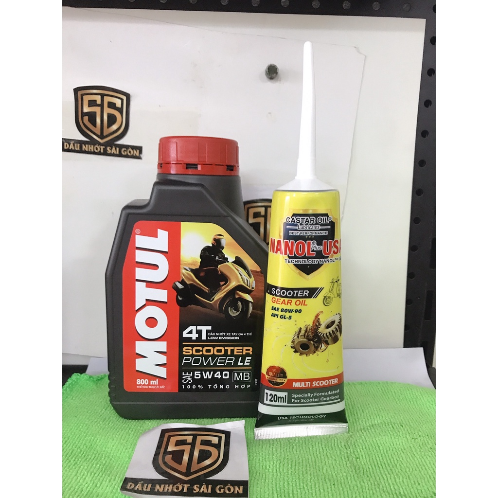 [Mua Kèm nhớt LAP] Motul Scooter power le 5W40 800ml nhớt tay ga kèm nhớt lap nanol usa